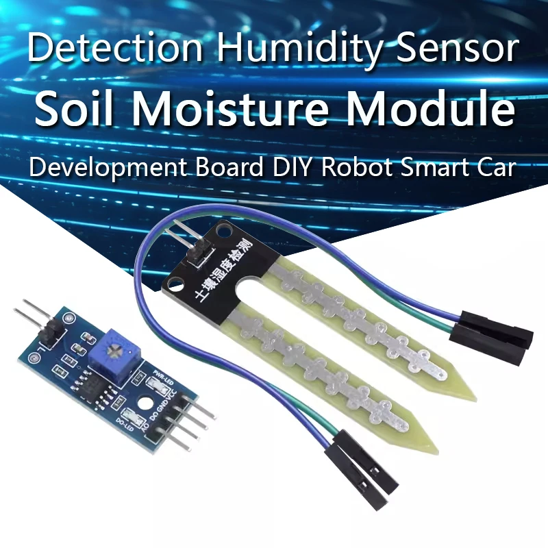 Módulo de Sensor de humedad de detección de higrómetro de humedad de suelo electrónico inteligente para placa de desarrollo arduino, Robot de bricolaje, coche inteligente