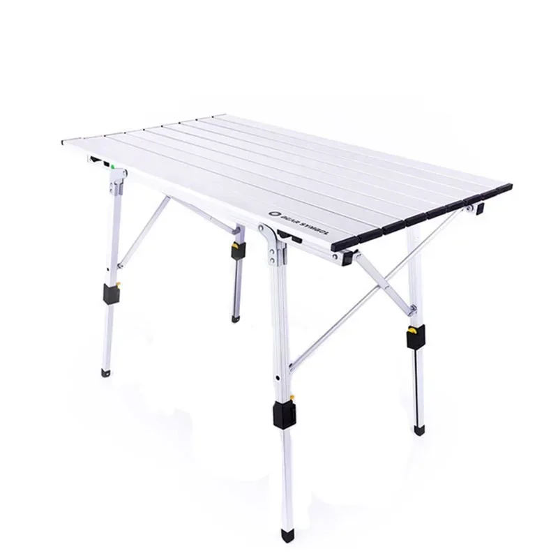 Outdoor Table Folding Silver Imitation Wood Portable Camping Hiking Photogenic Adjustable Picnic Foldable AL Ultralight Desk