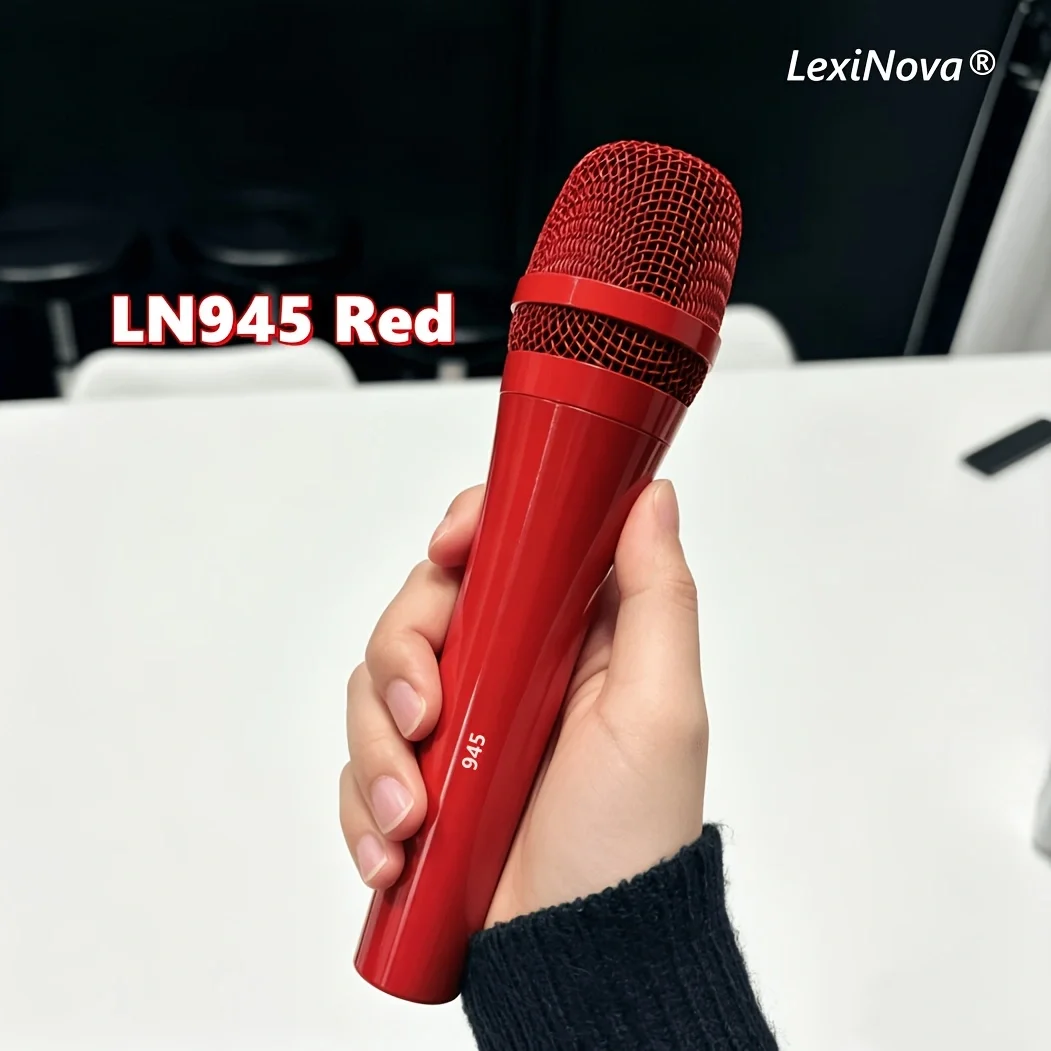 

LN-945 Red Professional Dynamic Microphone SuperCardioid Pickup Mic For Live Singing Stage Performance Karaoke Studio Recording