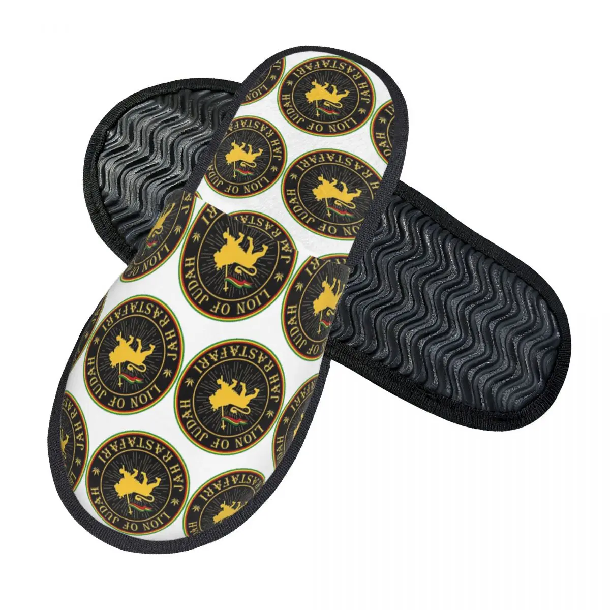 Custom Rasta Lion Of Judah Star Of David Slippers Memory Foam Warm Soft Women House Slipper Bedroom Fluffy Shoes