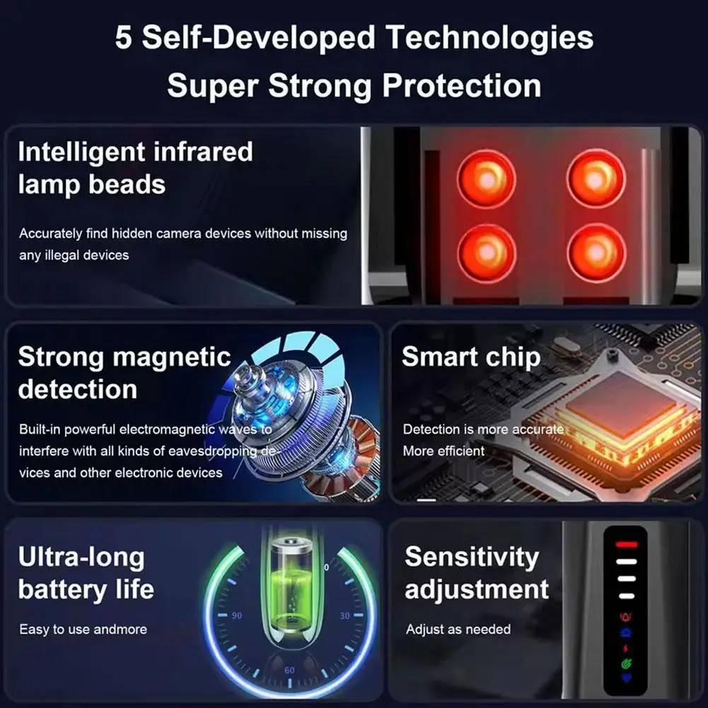 

Hidden Camera For T09 Portable Anti Infrared Lens Finder Mini Camera RF Signal Scanner Camera Finder Tools O1K8