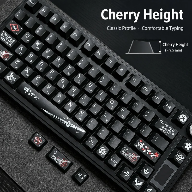 New Retro Black PBT Keycaps,135 Keys Cherry Profile Dye-Sub Custom GMK Key Cap Set For MX Switches Mechanical Keyboards 60% 75% - view 3