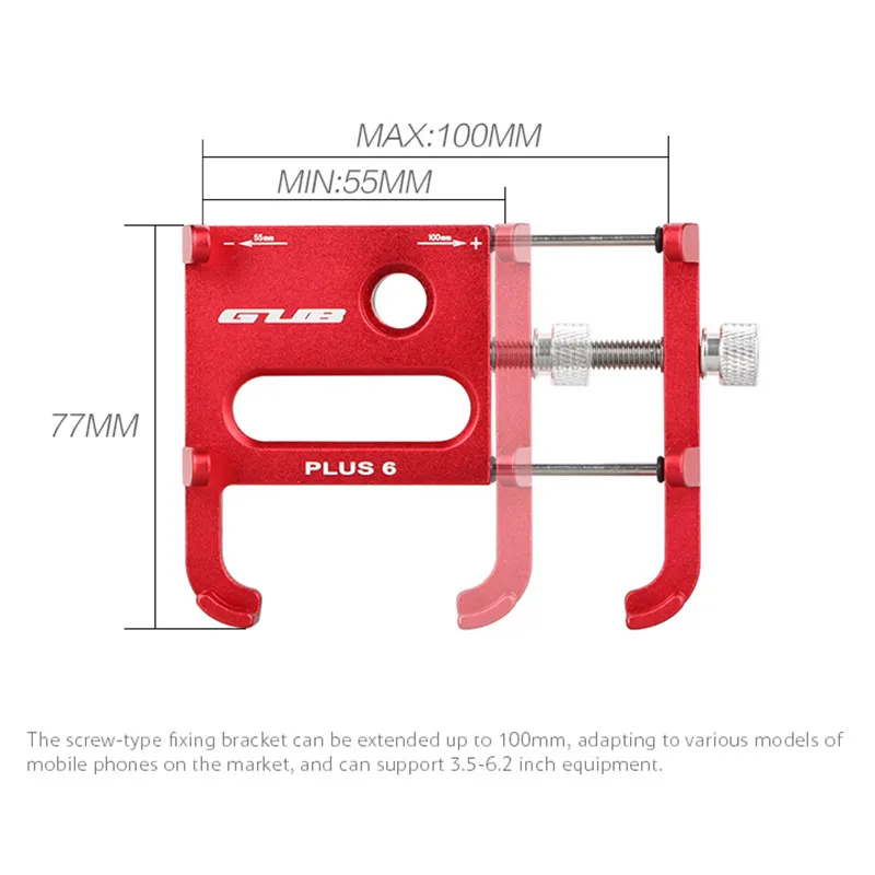 GUB Plus 6 Aluminum 360 Mtb Bicycle Phone Holder Motorcycle Support Motobike GPS Holder For Handlebar mount Bike Accessories