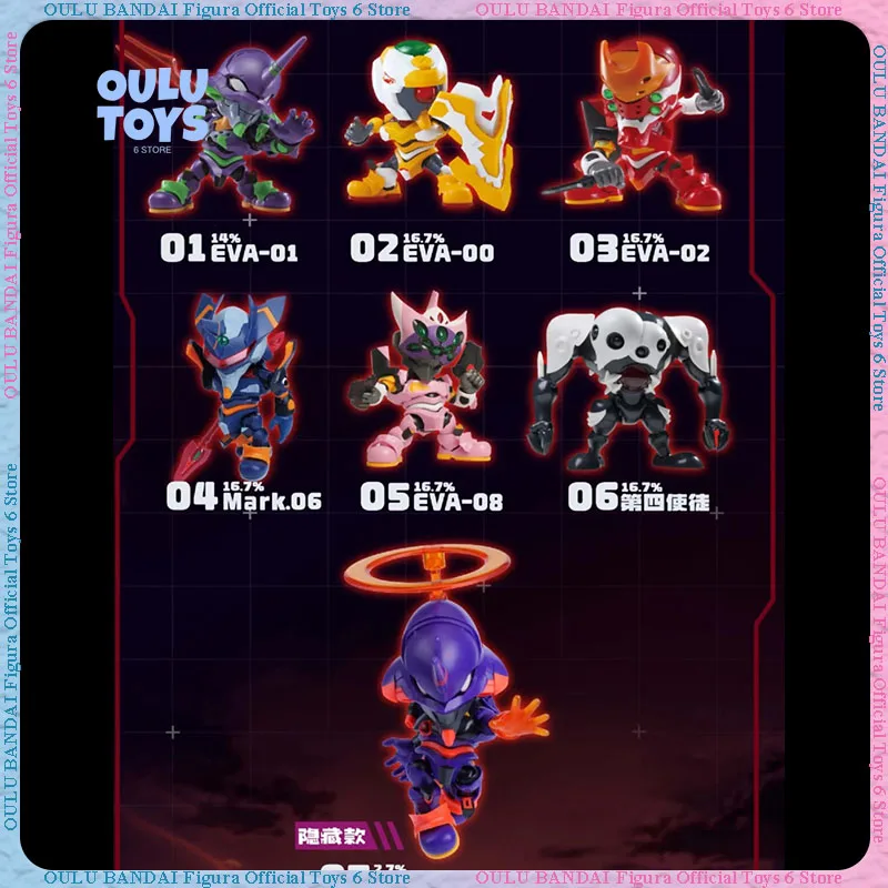 

Оригинальная слепая коробка Soskill EVA Neon Genesis Evangelion, модель мобильной сборки ручной работы Q-Version, коллекция украшений для рабочего стола, подарок