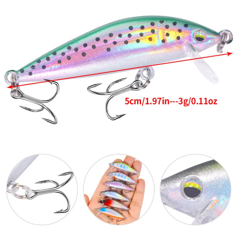 باس الصيد Lure5CM 3GMinnow Lua الطعم كريك كروشيان الكارب أسماك صغيرة العائمة مايكرو الطعم لصيد الأسماك اليوسفي الأسماك ، Snappe الأحمر