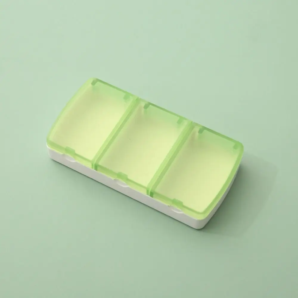 

Portable 3 Grids Medicine Box Organizer Creative Pill Box Multifunction Multi-purpose Tablet Splitter Travel