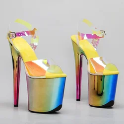 Leecabe 20cm/ 8inches TPU upper fashion sexy platform high heel sandals stripper heel pole dance shoes