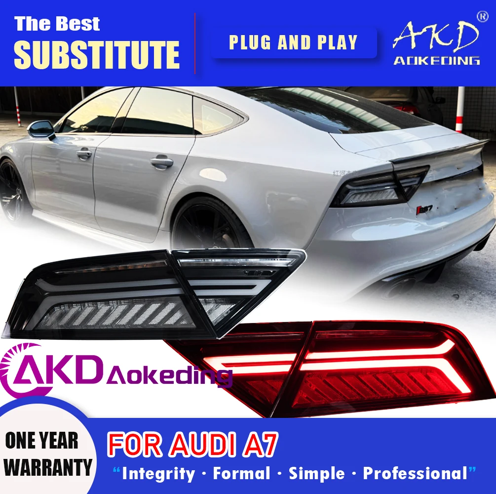 AKD Tail Lamp for Audi A7 S7 RS7 LED Tail Light 2011-2018 RS7 Rear Fog Brake Turn Signal Automotive Accessories