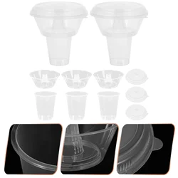 5 Sets Food Drink Cup Drinking Glasses Clear Container with Lid Pp Compact Bowl