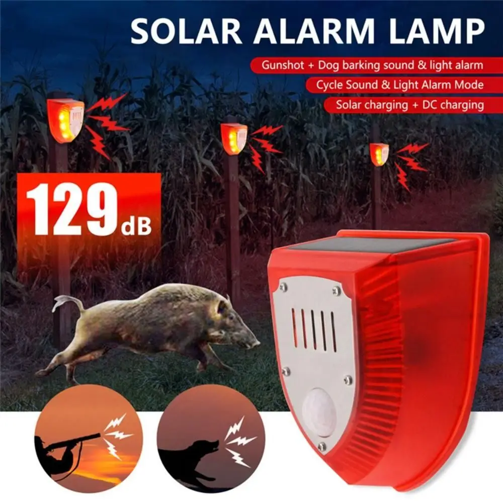 

Waterproof Solar Alarm Solar-powered Multifunctional Solar Charging Alarm Animal Deterrent Sound Alarm Security Alarm Siren