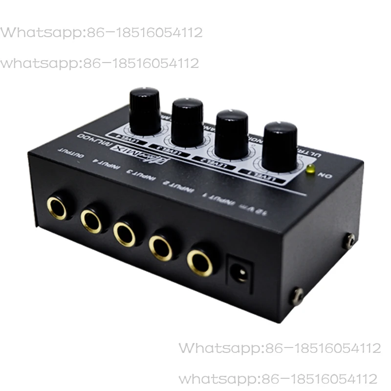 4-channel mini mixer 6.35 instrument guitar microphone audio extender quad in one out splitter hub