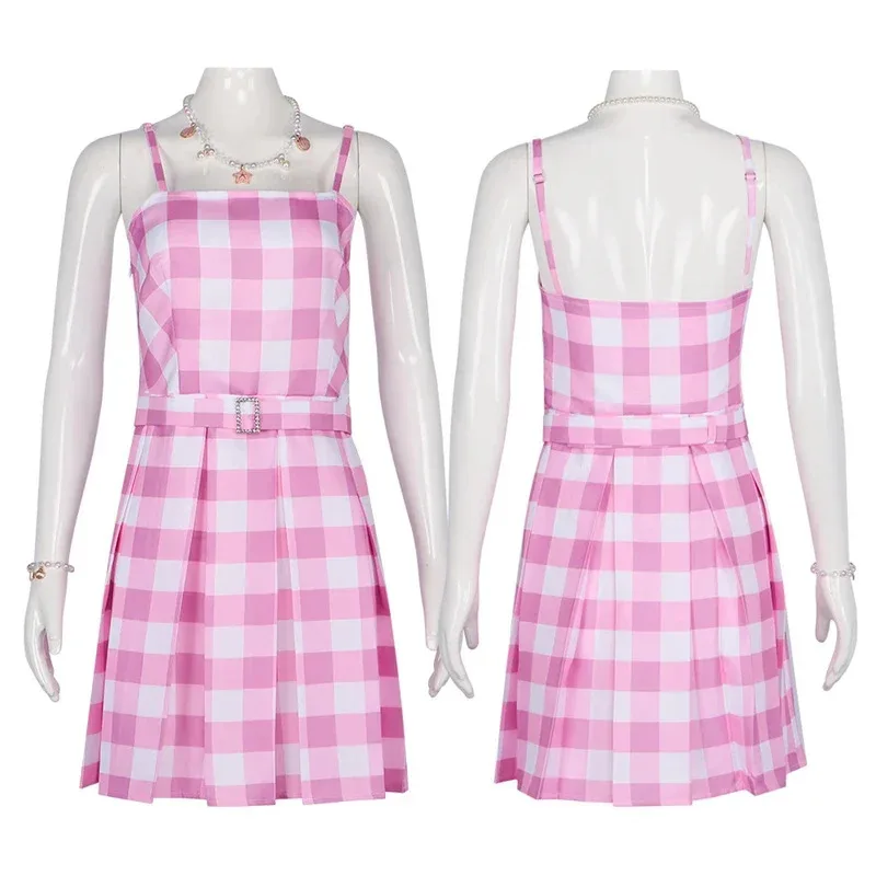 Movie Barbei Cosplay Costume For Women Barbie Sweet Pink Dress Outfit Carnival Halloween Party Costumes Masquerade Dress Up