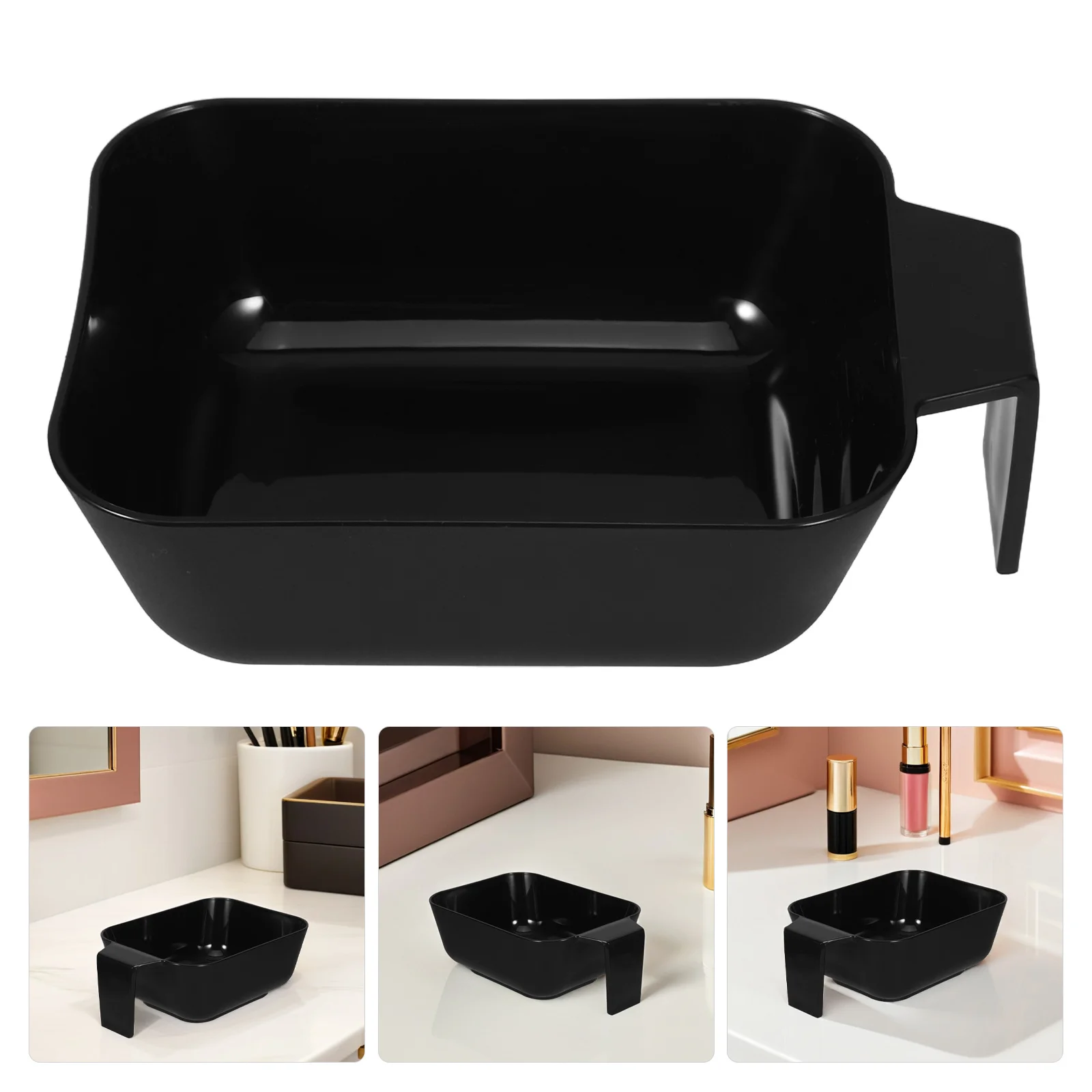 

Чаша для тонирования салонного класса, черная прочная ручка, идеально подходит для смешивания красок волос, моющаяся, многоразовая, для профессионального использования