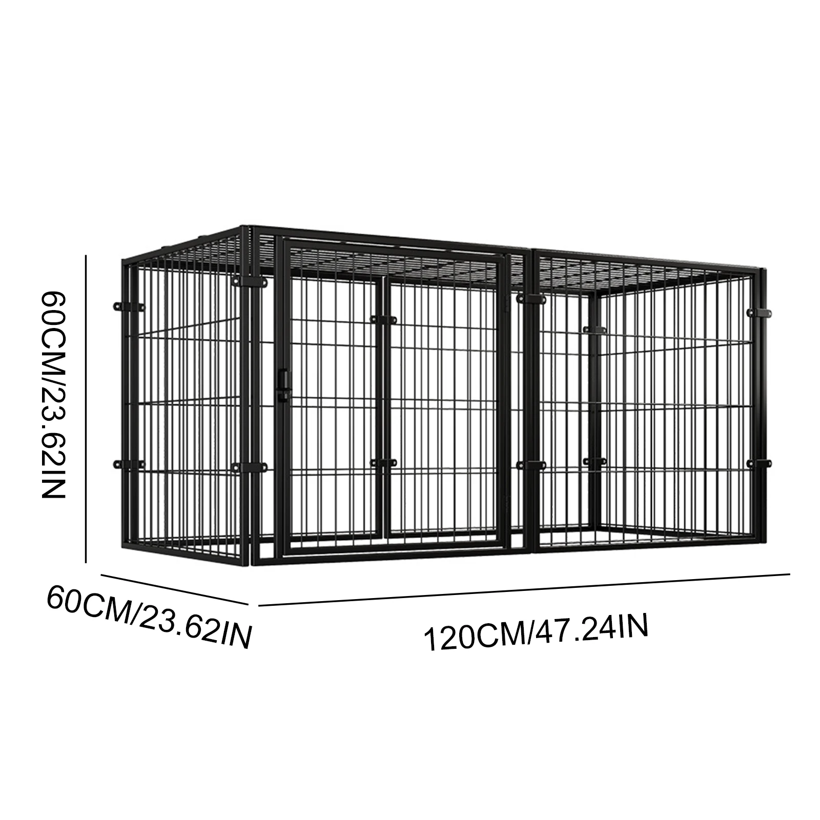 

48 Inch Puppy Playpen Easy Assemble Dogs Cage Kennels for Puppy Cat (Black)