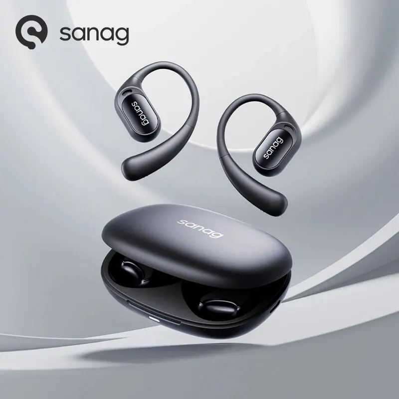 Sanag Z66 Open Ear Earphones Air Conduction Headphone Wireless Bluetooth 5.3 TWS Headset Gamer Sports Ear Hooks Gaming Earbuds