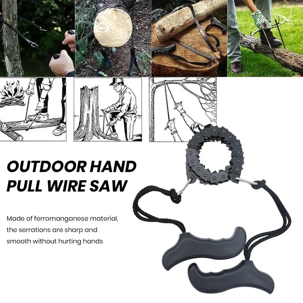 Hand Saw Pocket Hand Saw Portable Bi-directional Pocket Chain Saw for Camping Survival Kit Sharp Teeth Easy Grip Handle Folding