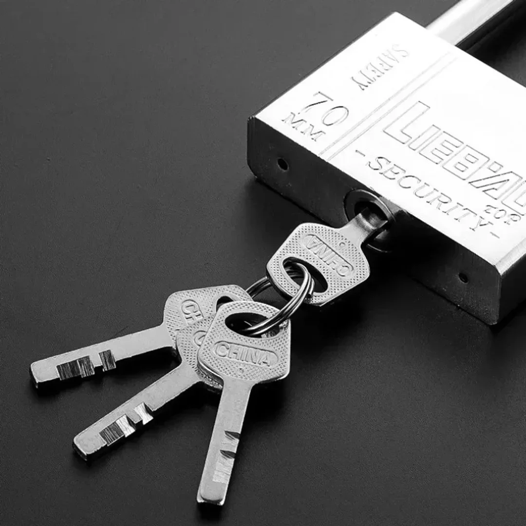 Long Shackle Chrome Plating Square Iron Padlock Security Cage Padlocks Security Lock Padlock  Locker Lock Box