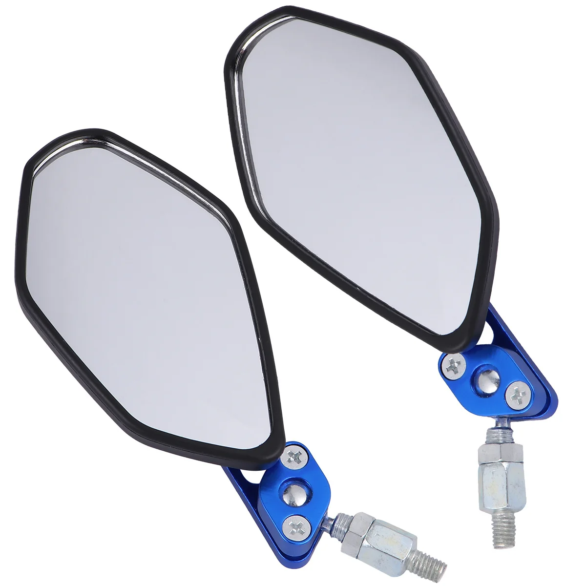

1Pair Motorbike Rearview Mirror Motorcycle Retroreflector 360 Degree Rotated Adjustable Blue Large Lens for Street Bikes