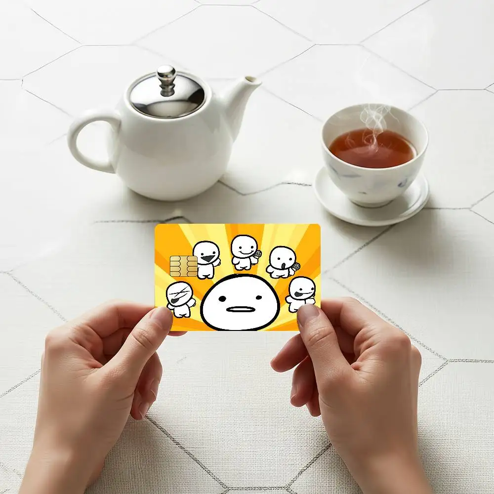 Cute Meme Credit Skin Cover Card Stickers 4PCS Film Bus Pass Front Decoration Bank Debit Waterproof