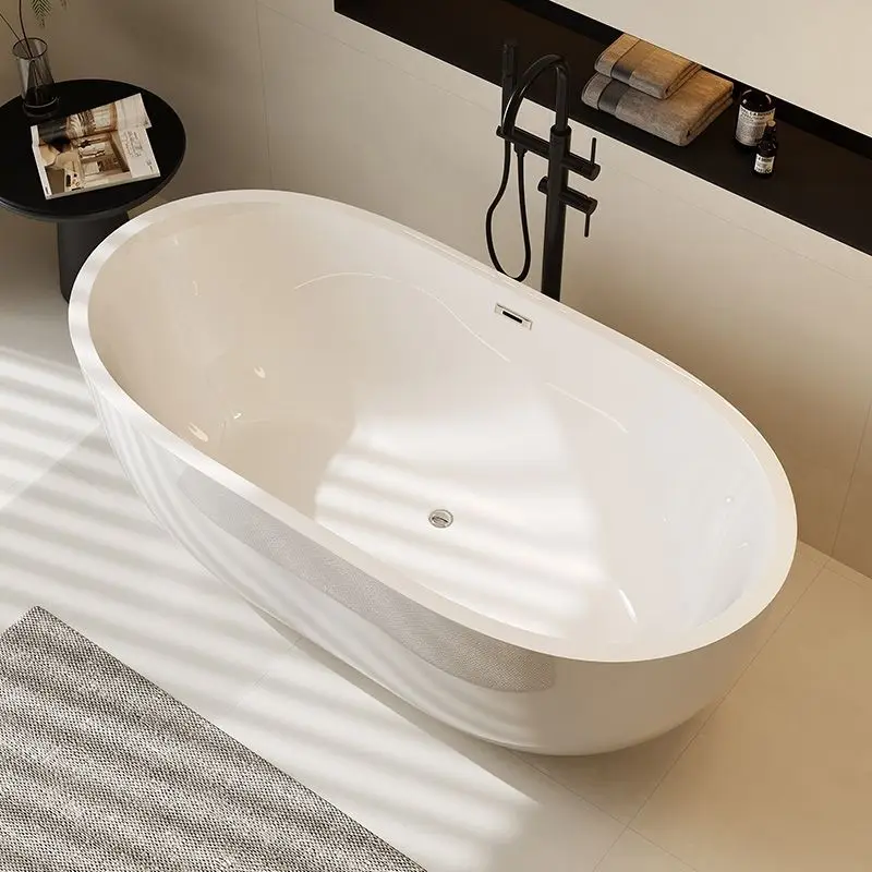 Insulated bathtub acrylic small apartment seamless household adult integrated independent hotel European bathtub cylinder