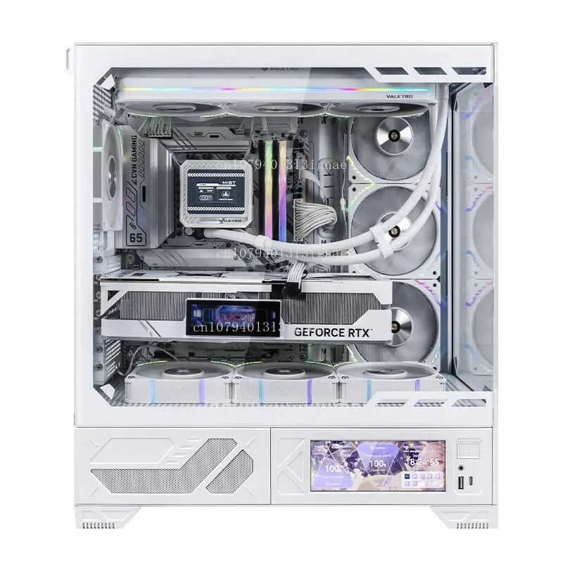PC Case VK03 ATX Gaming Desktop 6.2 in Touchscreen Removable 270° Sea View Room Supports 360 Water Cooled Computer Case