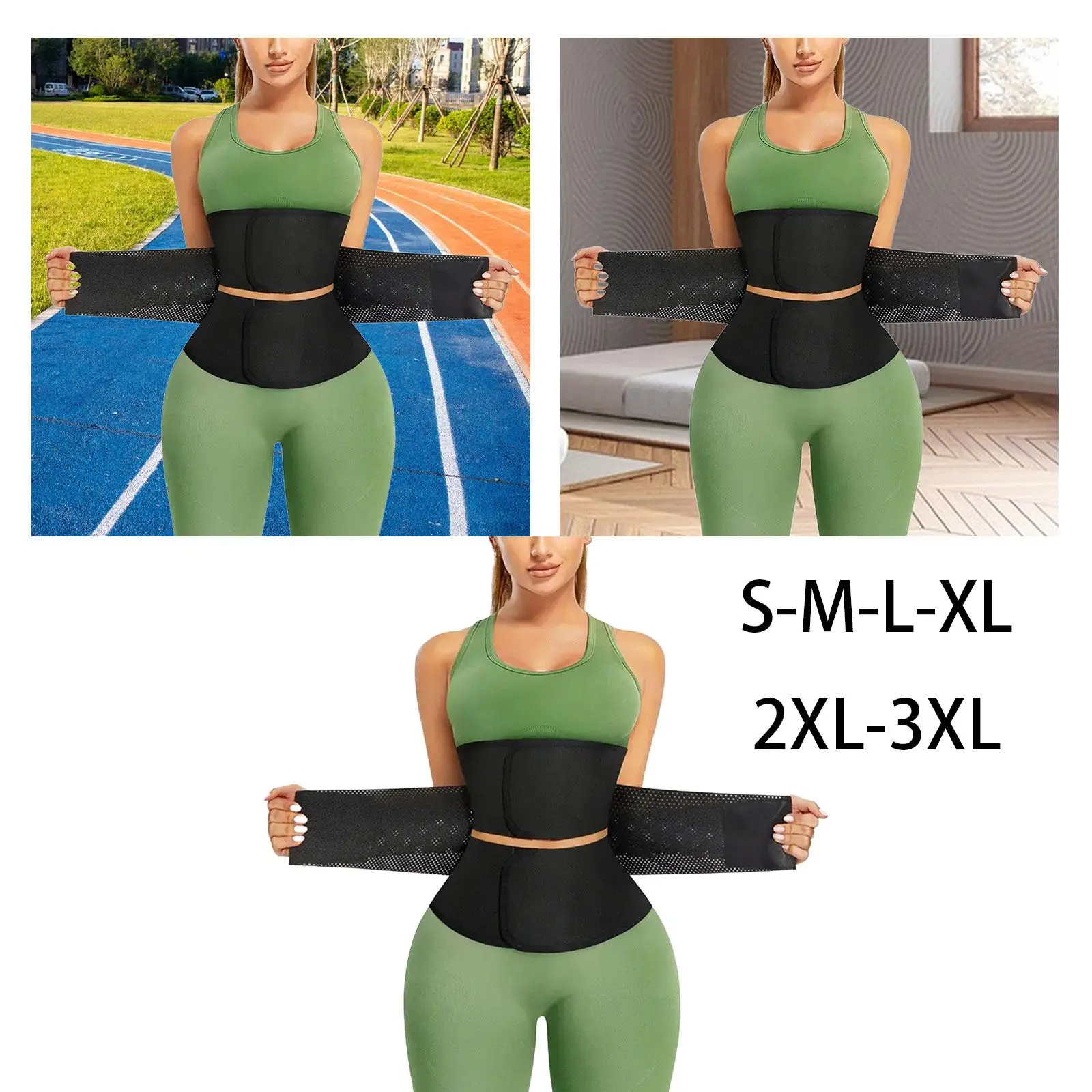 Waist Trainer Sweat Band Waist Cincher Lower Belly Wrap Waist Trimmer Waist Corset for Running Exercise Fitness Workout Yoga