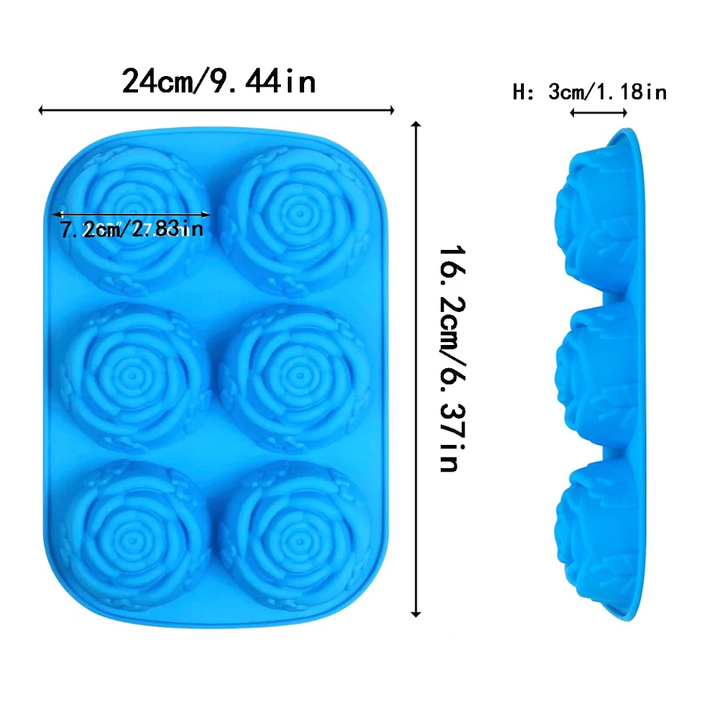 1/3pcs rose soap, handmade candle mold, silicone cake mold, baking tray, pan mold, muffin, rose ice cubes