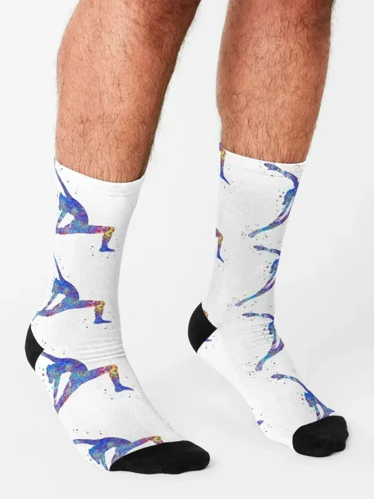 Gymnastics girl, watercolor gymnastics Socks Antiskid soccer Lots with print Hiking boots Socks For Men Women's