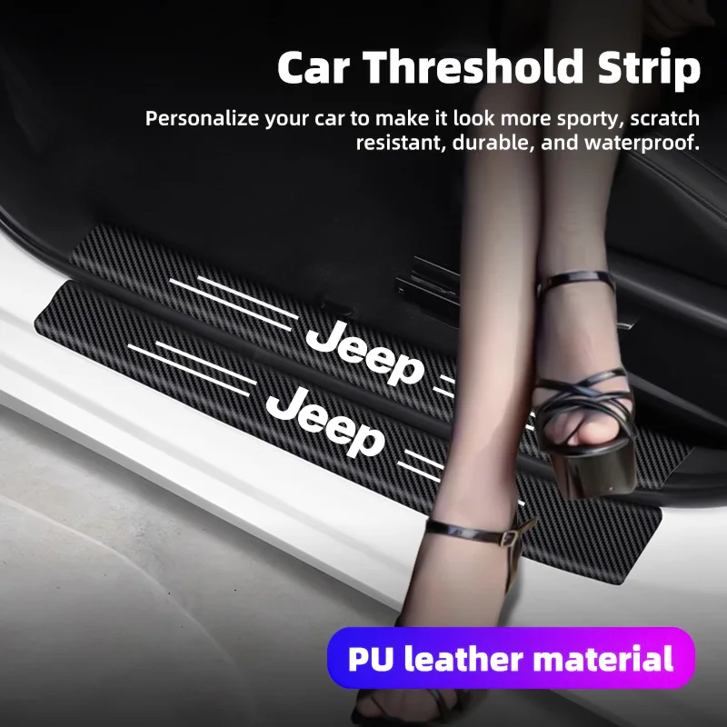 5 قطعة ملصق باب السيارة عتبة المضادة للخدش الشارات اكسسوارات ل جيب جراند شيروكي رانجلر JK المصارع البوصلة رينيجيد #2