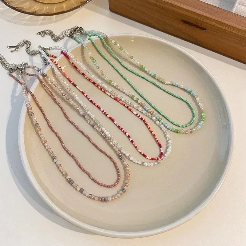 Resin Beaded Necklace Premium Colorful Stackable Choker Women Lightweight Durable Elegant Casual Party Jewelry Choker Necklace
