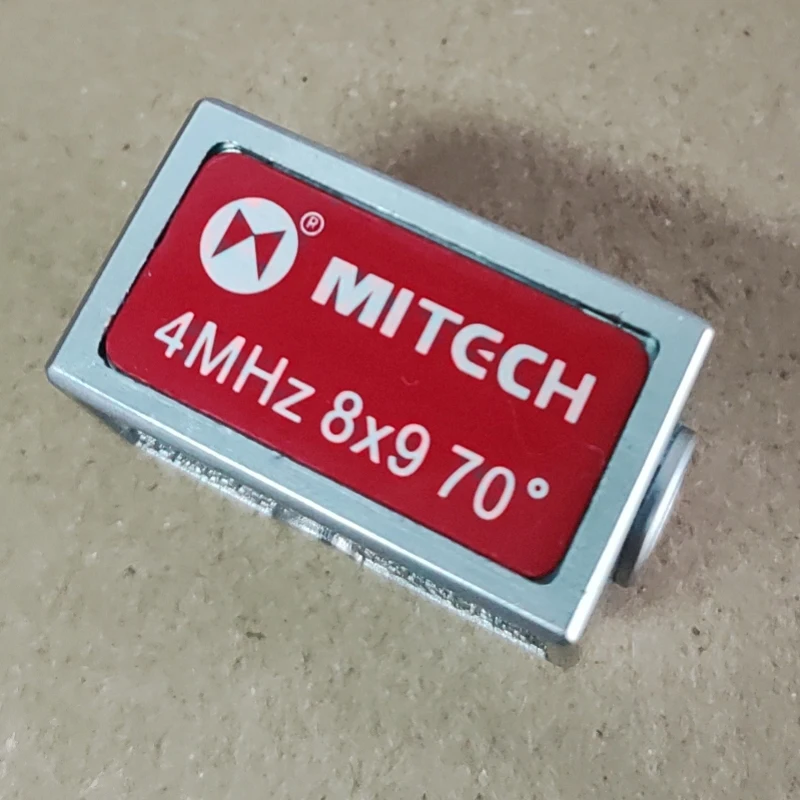 Mitech زاوية شعاع التحقيق محول ، بالموجات فوق الصوتية للكشف عن الخلل ، 4MHz ، 8x9 مللي متر ، 45 60 70 درجة