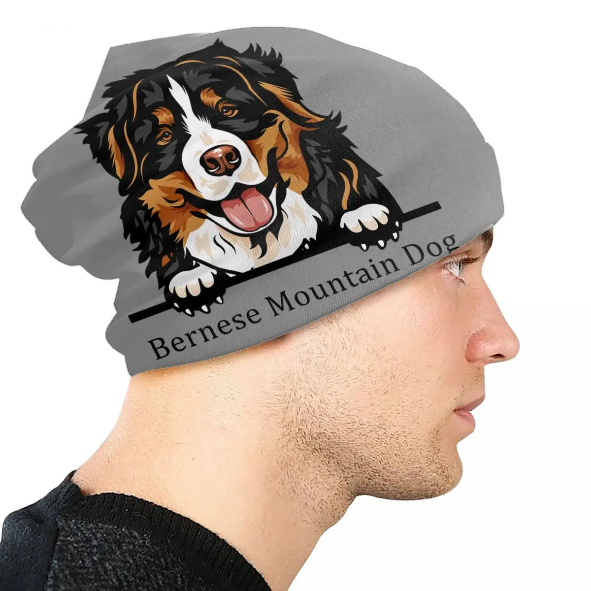 Bernese Mountain Dog Skullies Beanies Caps Streetwear Winter Warm Men Women Knitting Hat Unisex Adult Pet Animal Bonnet Hats