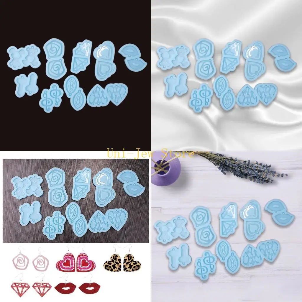 

40 ГБ 9 шт., серьги-гвоздики, смоляные формы, серьги, смоляные формы, смоляные подвески, литейная форма, серьги-гвоздики, спинка