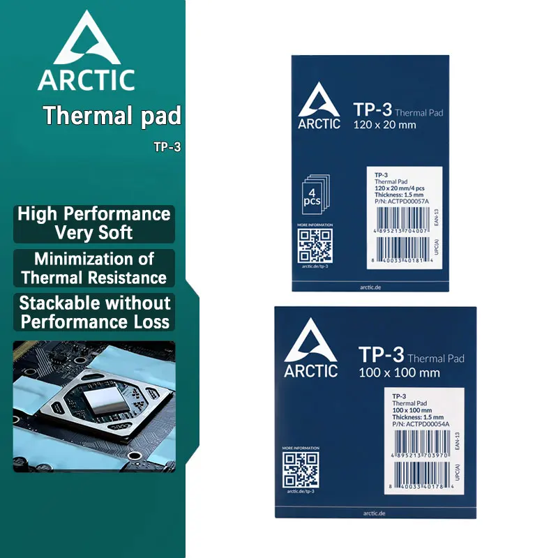 Multilanguage Notebooks Arctic TP-3 High Performance Thermal Conductive Silicone Pad Non ...