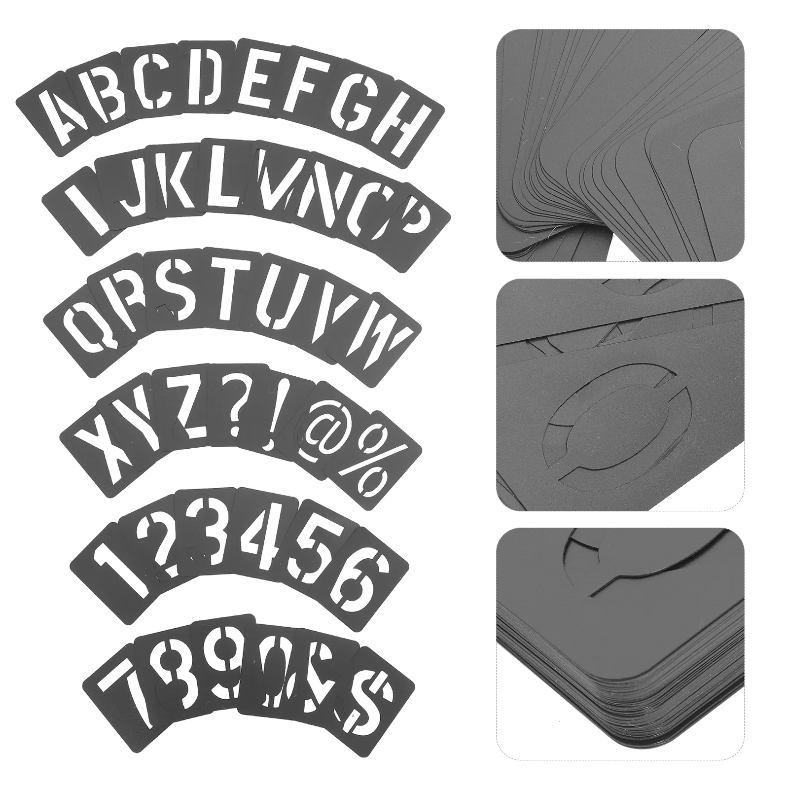 Imagem -02 - Stencils para Pintura Artesanato Alfabeto Spray Plástico Letras Airbrush Grande Queima e Padrões Pequeno Número Template Inkjet