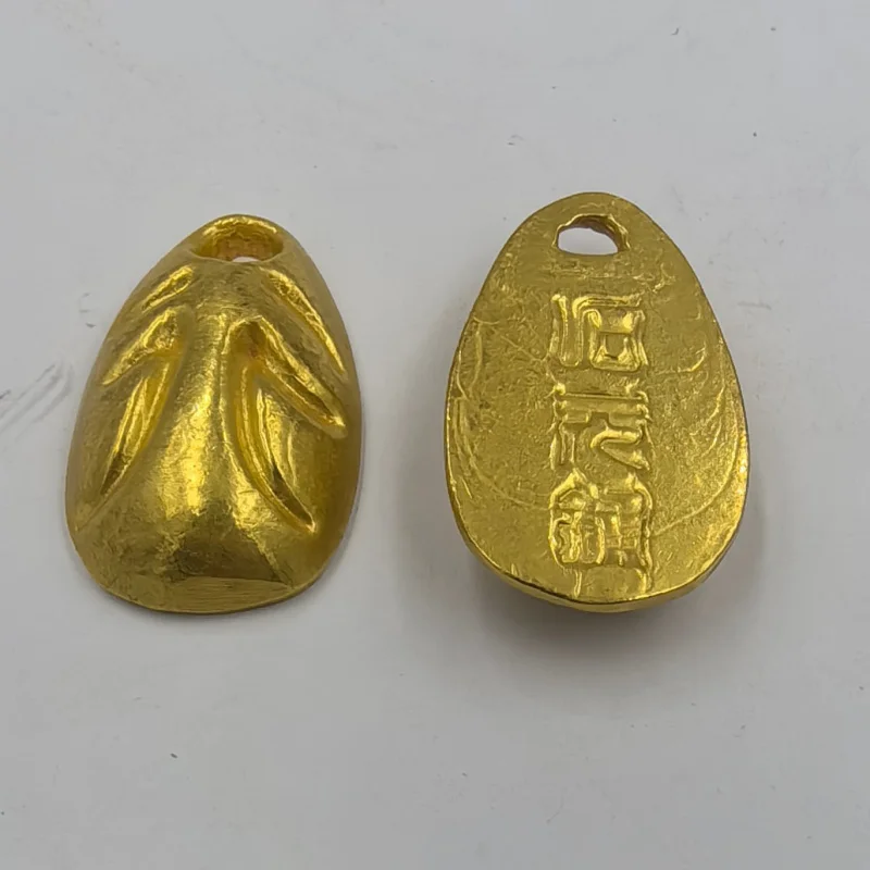 

Ancient Pure Copper -Plated Pendant Pre-Qin Dynasty Shell Warring States Gold Coin Solid Crafts Ornament