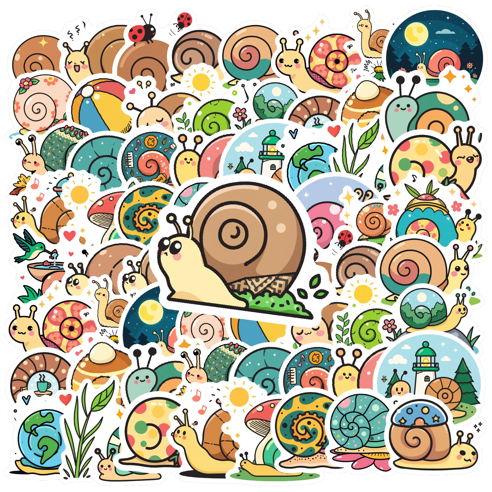 1 Set Cartoon-Schnecken-Aufkleber, PVC, DIY, Schreibwaren, Scrapbook-Aufkleber für Laptops, Telefone, niedliches Tier-Thema, Vinyl-Graffiti-Aufkleber