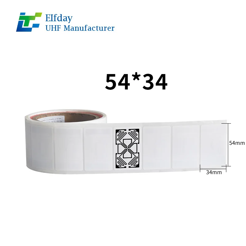 تردد الملصق 54*34UHF 863-868 ميجا هرتز السعة <20dBm اللون الأبيض لتطبيقات RFID
