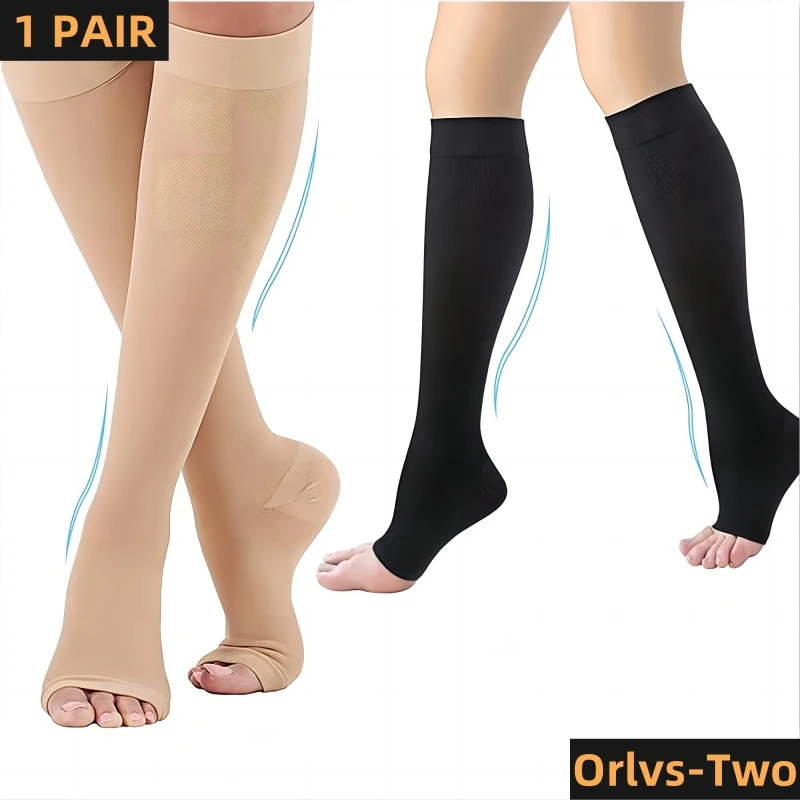 1 Paar S-XXL Kompression socken medizinisch verhindern Krampfadern toeless Stütz schlauch für Frauen Männer – Detail 1