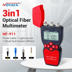 NOYAFA NF-911 3in1 Optical Fiber Tester Multimeter Power Meter -50~+26dBm Red Light Pen Source Visual Fault Optic Cable Locator