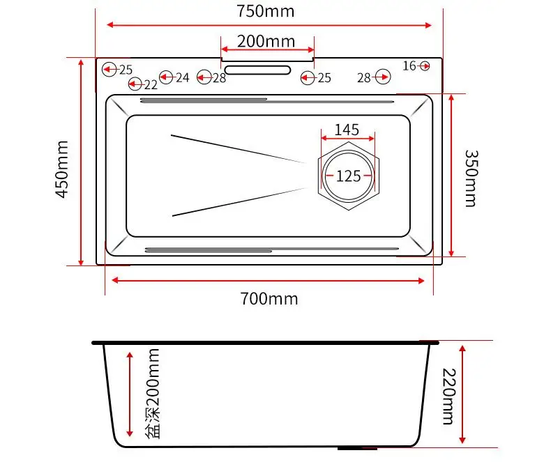 New Design 304 Multifunction Kitchen Sink Stainless Steel with Digital Display Piano Key Multifunction Kitchen Water Sink