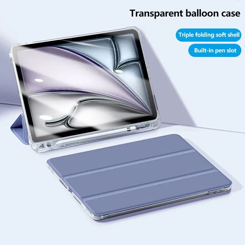 

Soft Case For iPad Air 13 2025 M3 Air 11 M3 Air7 11th Gen A16 Pro 11 13 Air 5 4 10th 10.9 10.2 9.7 Mini6 Pro12.9 With Pen Slot