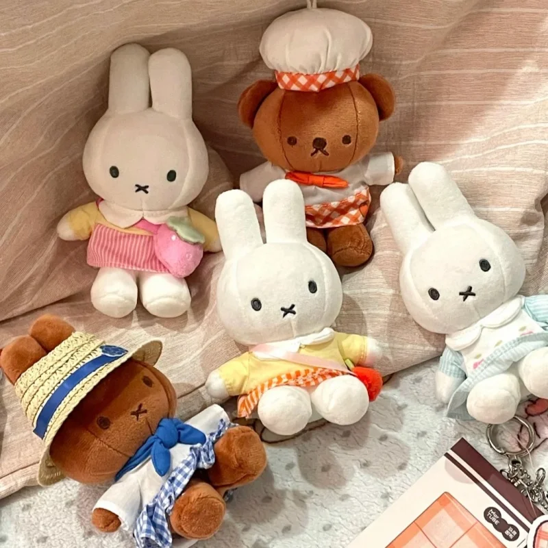 Miffy Jam Workshop Plush Keychain With Scarf Official Cute Doll Collectible Toy Bag Charm Christmas Birthday Gift