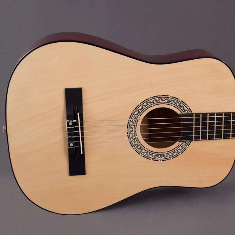 38 Inch Classical Guitar Adults Beginners Practice Guitar Wooden 6 Strings Acoustic Guitars Open Knob Bright Faced Guitars