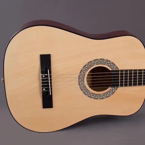 38 Inch Classical Guitar Adults Beginners Practice Guitar Wooden 6 Strings Acoustic Guitars Open Knob Bright Faced Guitars