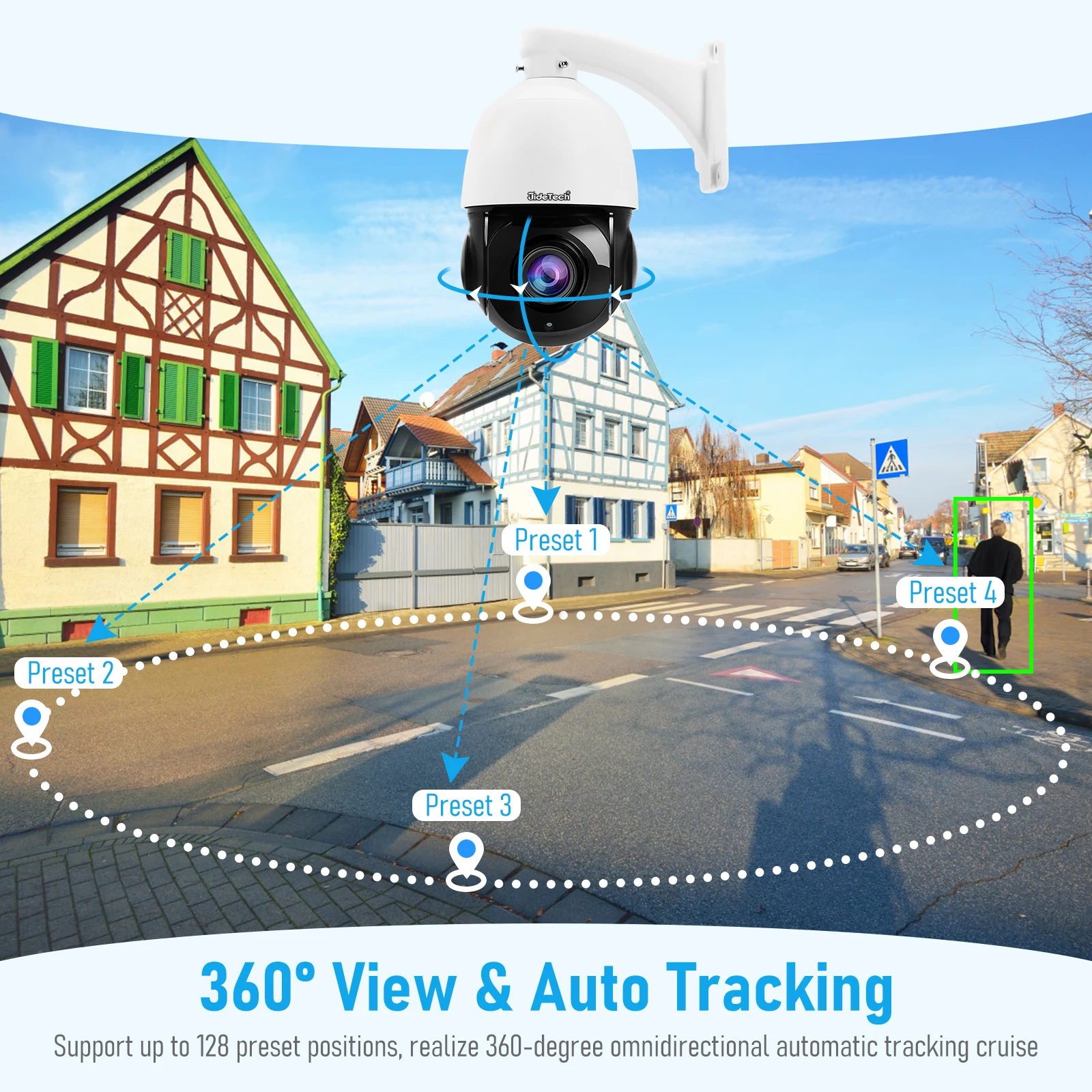 طويلة المدى 200 متر مسافة الأشعة تحت الحمراء 4.5 بوصة سرعة معدنية PTZ 4K 8MP POE كاميرا تلفزيونات الدوائر المغلقة كاميرات أمنية مع 20X زووم بصري دعم FTP