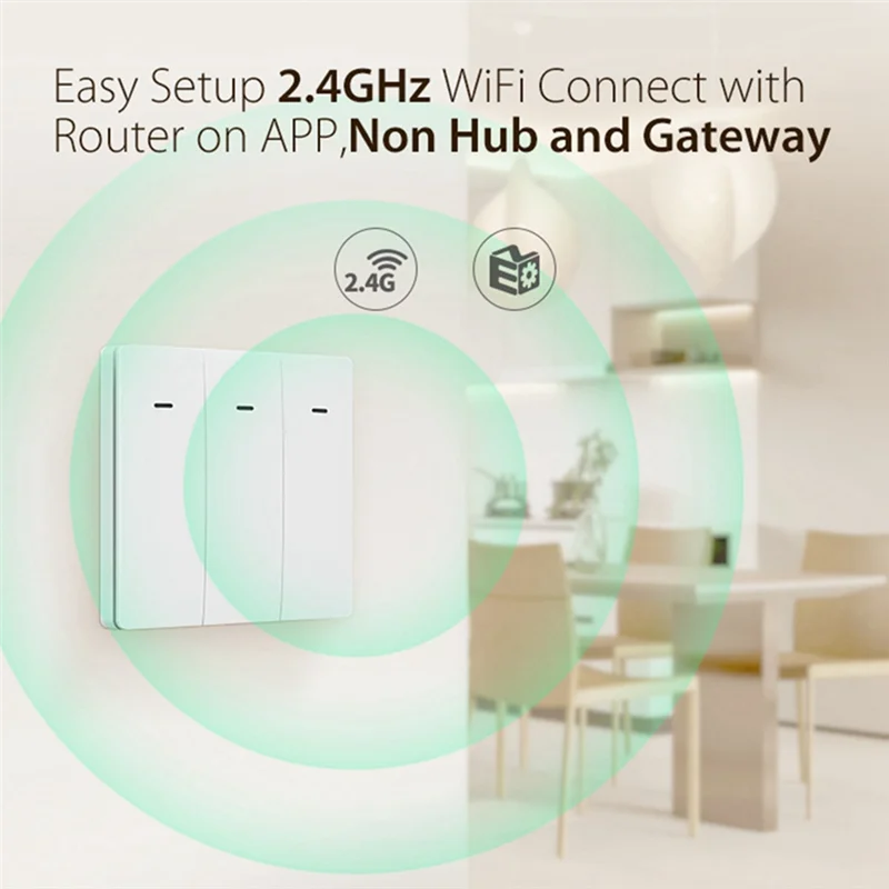 AS95-NEO Tuya Wifi Smart European 3-Way Mechanical Light Switch Multifunction Tuya Wifi EU Light Switch Wi-Fi Switch