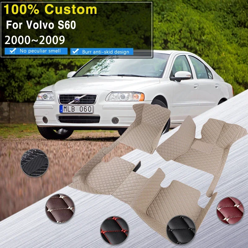 Complete Car Floor Mats For Car Floor Mats For Volvo S60 2000~2009 Waterproof Protective Pads Set Tapetes Para Carro Car Accesso