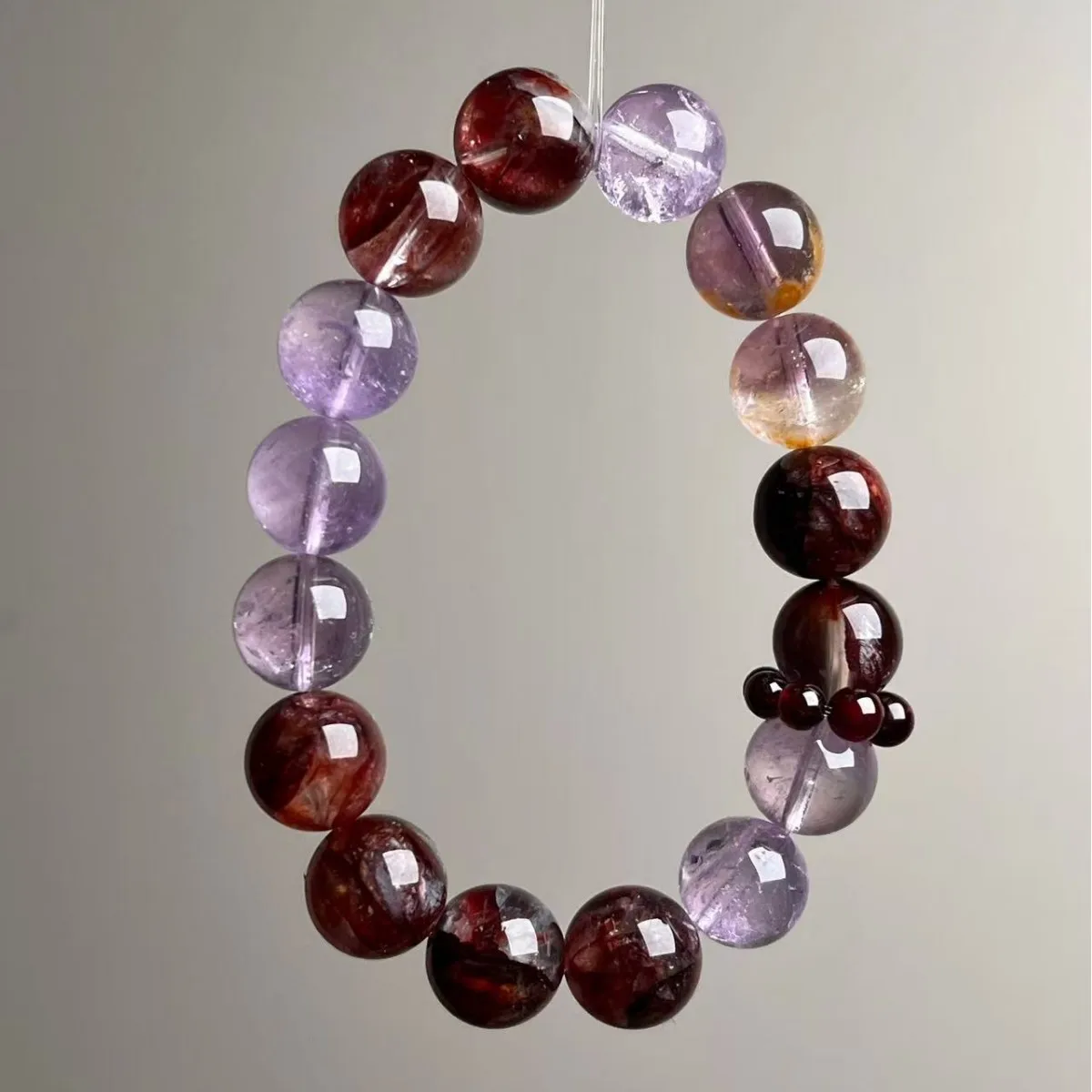 

Natural Amethyst Red Glue Flower Fashion Light Luxury Women's Bracelet
