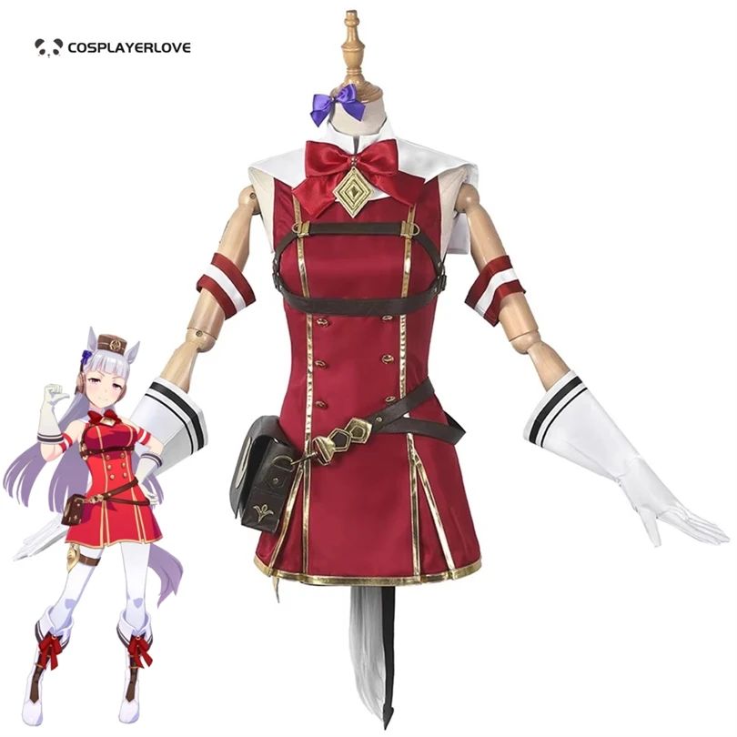 أزياء أوما موسومي بريتي ديربي جولد شيب ريد ستريف التأثيرية لحفلات الهالوين وأعياد الميلاد